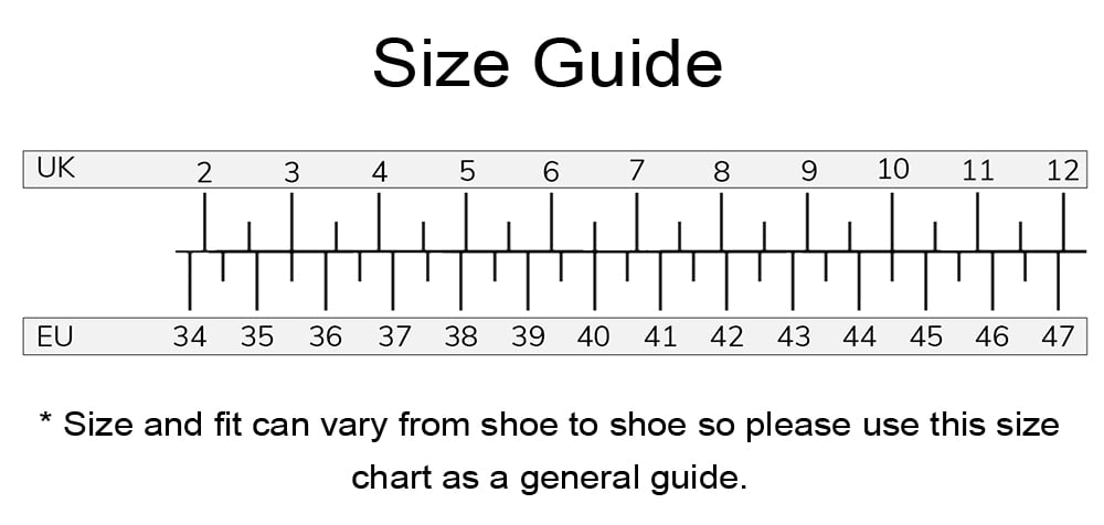Women's shoe size conversion chart - UK, EU and US sizes